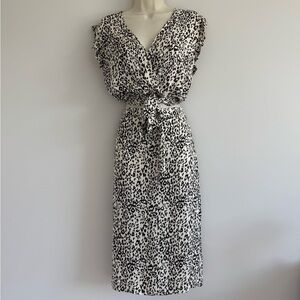 Knot Sisters Viscose Leopard Print Midi Skirt & Top Set